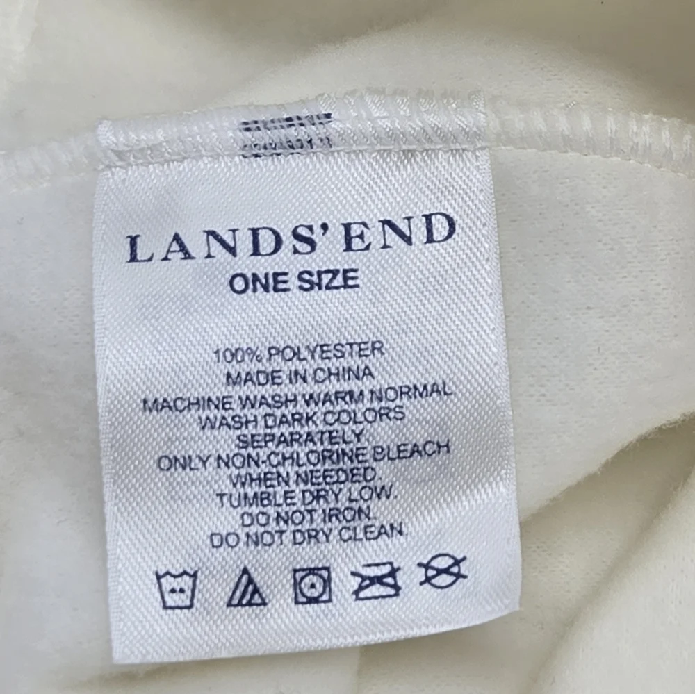 LANDS' END X AGD ALPHA GAMMA DELTA SORORITY CREAM FLEECE BEANIE HAT WOMEN OS